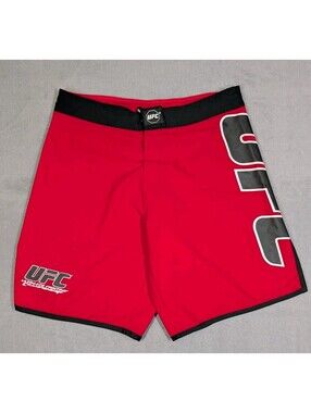 UFC Mens 30 Red Black Vintage Y2K MMA Fight Shorts Grappling Training Kickboxing